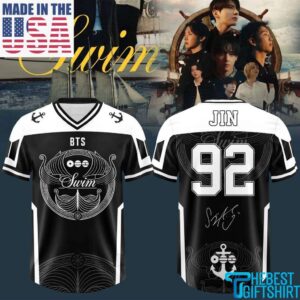 JIN BTS Swim Arirang Album Mixed Mesh Football Jersey, Gifts For