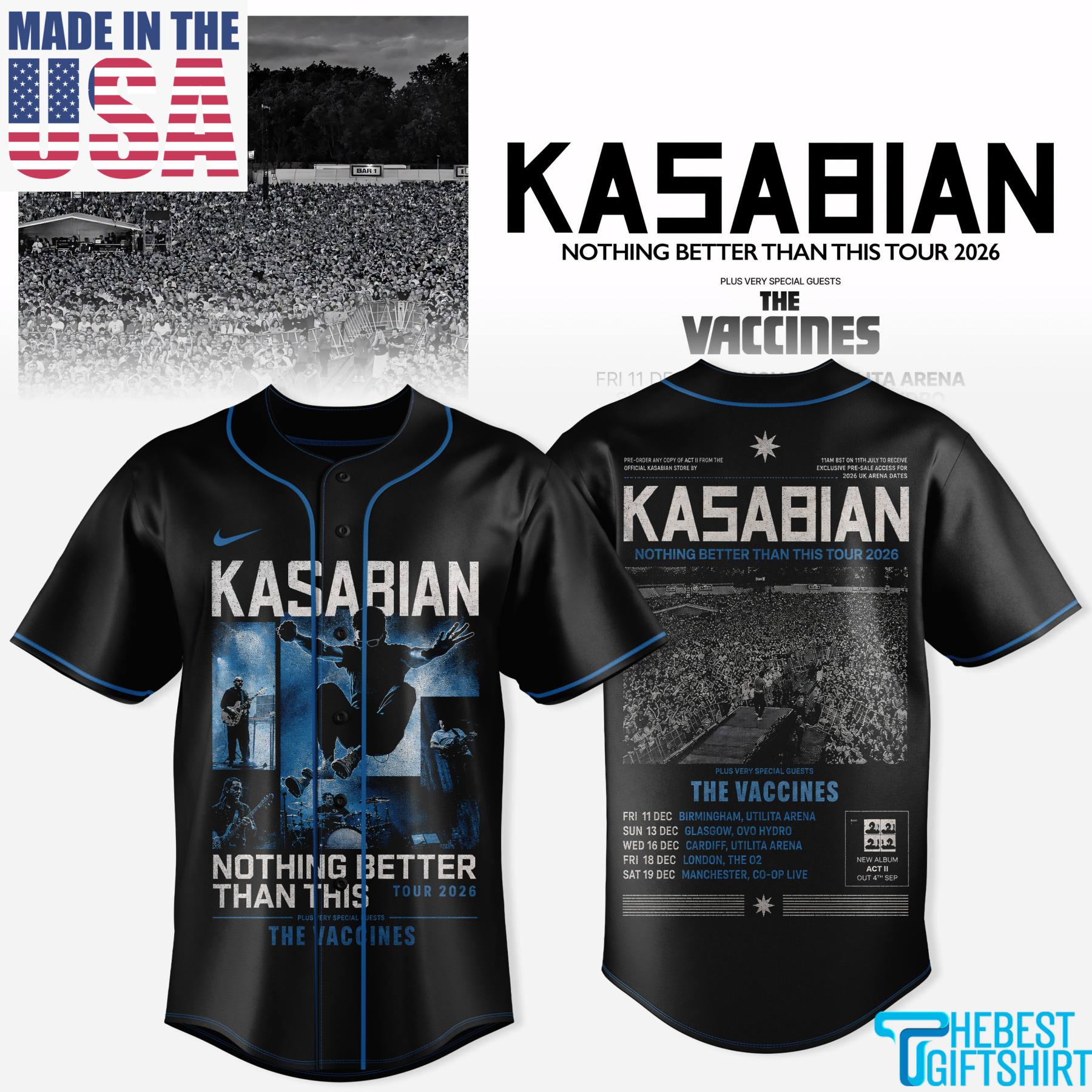 Kasabian Nothing Better Than This Tour 2026 Limited Tour Jersey